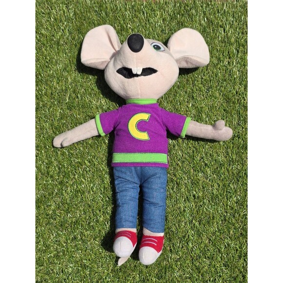 Chuck E Cheese Plush 16” Mouse Pizza Chucky Mascot Shirt Jeans Stuffed Doll EUC - Picture 1 of 7
